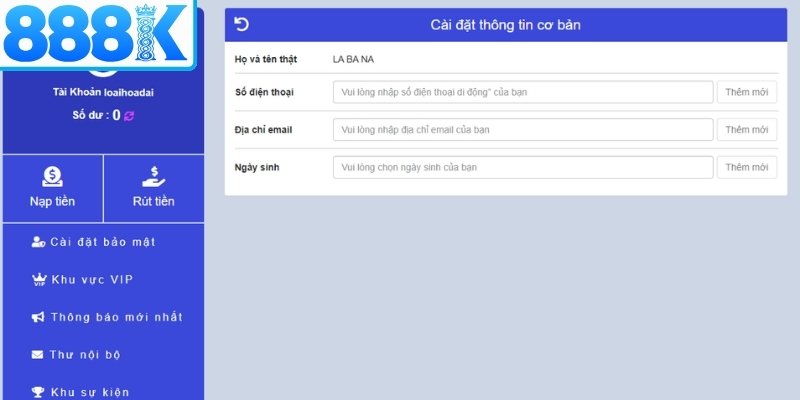 Dùng đúng tài khoản